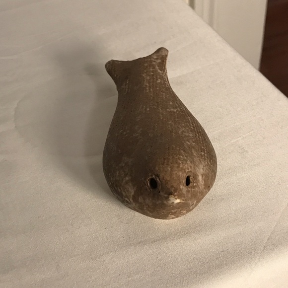 Signed McCarty Pottery Swallow Bird Figurine in Traditional Nutmeg